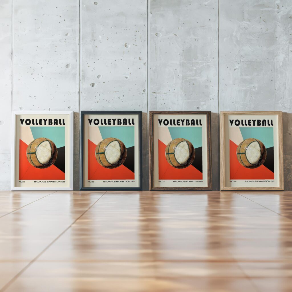 volleyball mid century print geometric backdrop 2