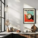 volleyball mid century print geometric backdrop 5