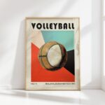 volleyball mid century print geometric backdrop 8