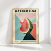 watermelon slice graphic art print bauhaus style