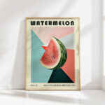 watermelon slice graphic art print bauhaus style