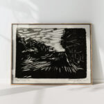 wide road houses trees 1931 henry nielsen high quality print