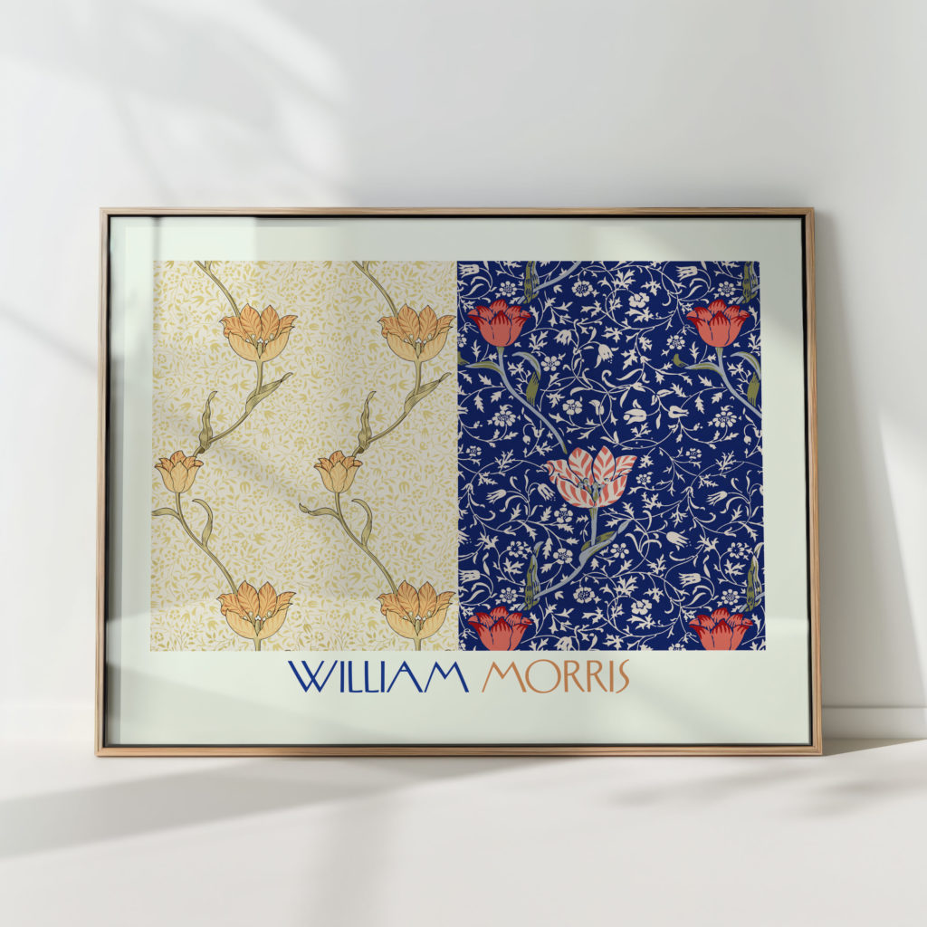 william morris artwork dual panel floral print