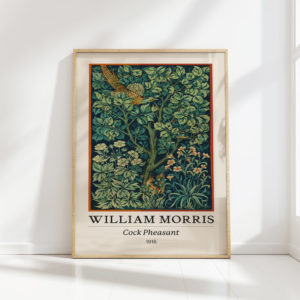 william morris cock pheasant vintage art print