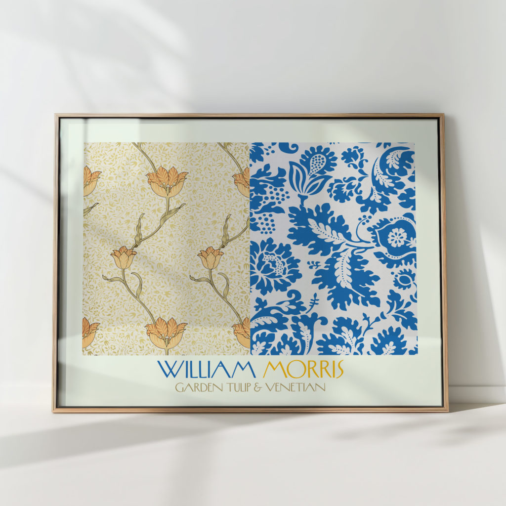 william morris dual design artistic floral print