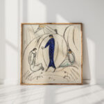 woman in blue with two companions 1913 hermann stenner high quality print