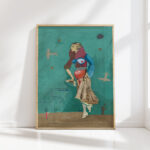 woman two airplanes bombs around 1940 karl wiener high quality print