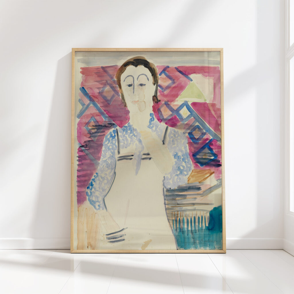 woman with apron erna kirchner ca 1929 ernst ludwig kirchner high quality print