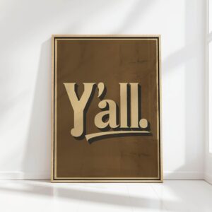 y all typography print vintage style