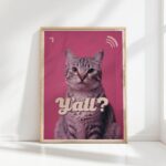 y all typography print yall cat design