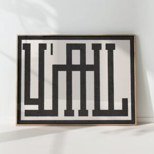 yall typography print black white modern geometric poster