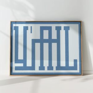 yall typography print blue modern geometric poster
