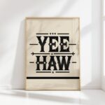 yeehaw western print black white print