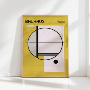 yellow bauhaus exhibition geometric art print