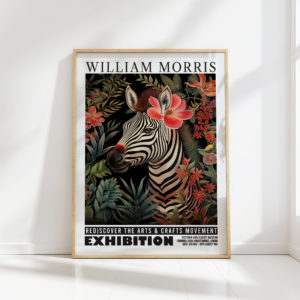 zebra william morris print floral poster