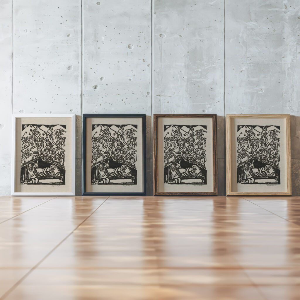 ‘Hola hola carol 1924 Tadeusz Makowski framed posters mockup