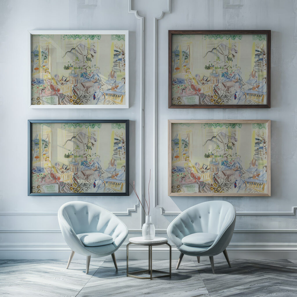 ‘Le Casot A vernet les bains noel 1942 Raoul Dufy framed posters mockup
