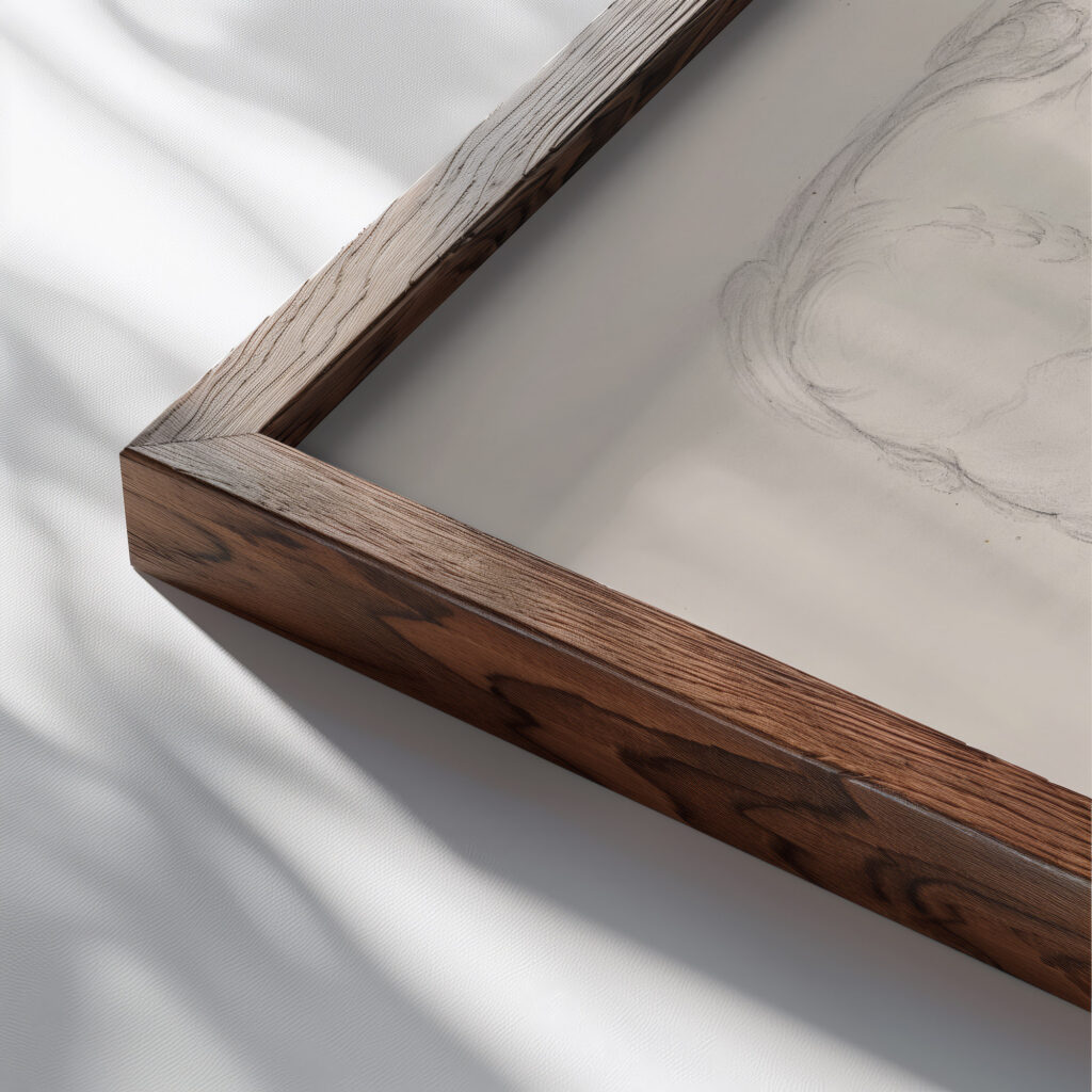 ‘Lufterscheinung Halluzination Bleistift 1922 Hans Prinzhorn close up dark wood mockup