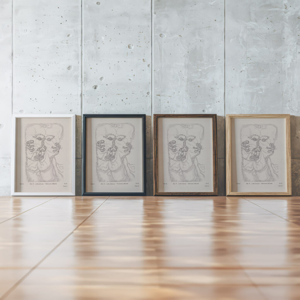 ‘Lufterscheinung Halluzination Bleistift 1922 Hans Prinzhorn framed posters mockup