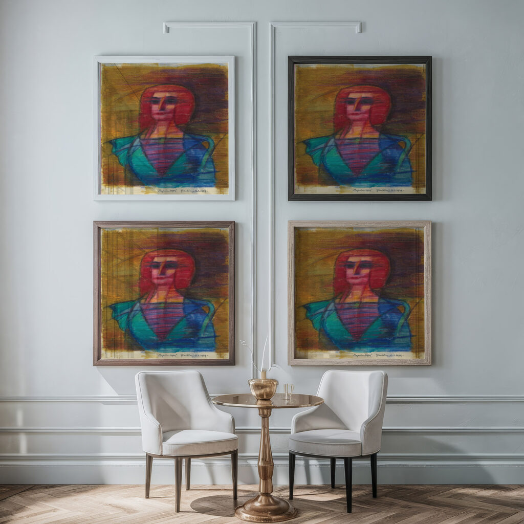 ‘Spanien 1939 ‘Grausamkeit weibl. Portrat 1939 Karl Wiener framed posters mockup