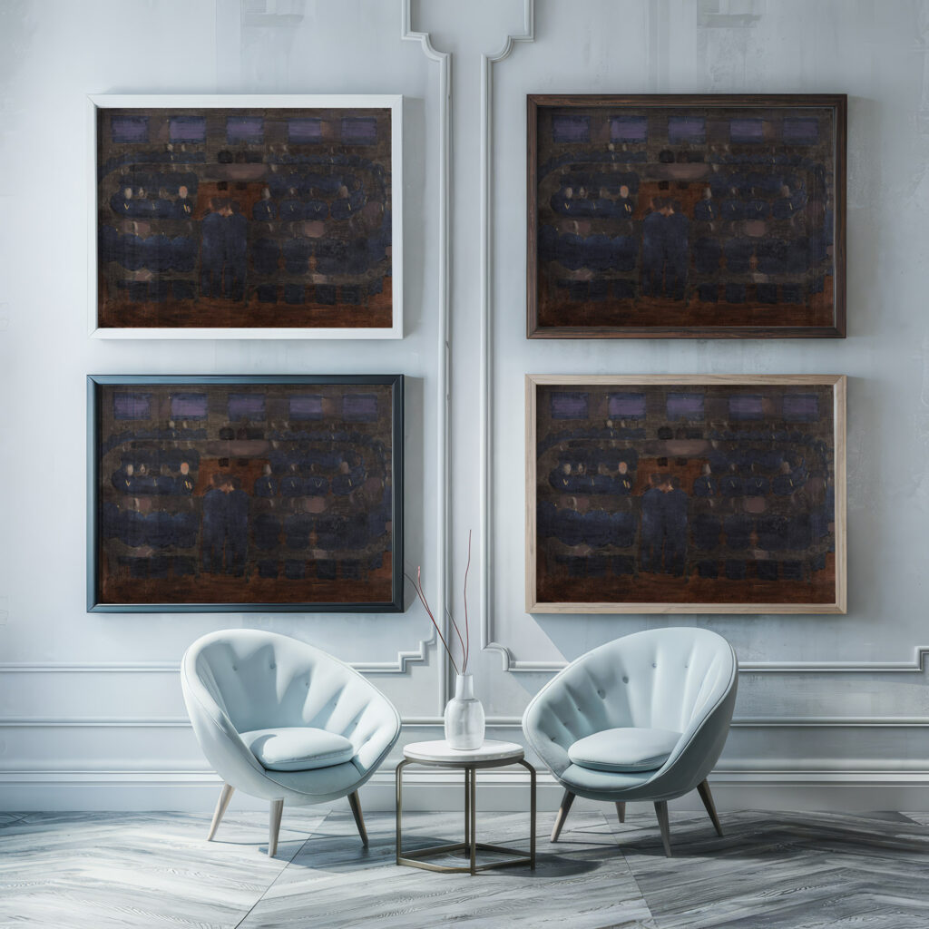 ‘Vorbereitung Morgenandacht im Waisenhaus 1922 Otto Meyer Amden framed posters mockup