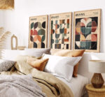 set of 3 bauhaus earth tones terracotta print 0002