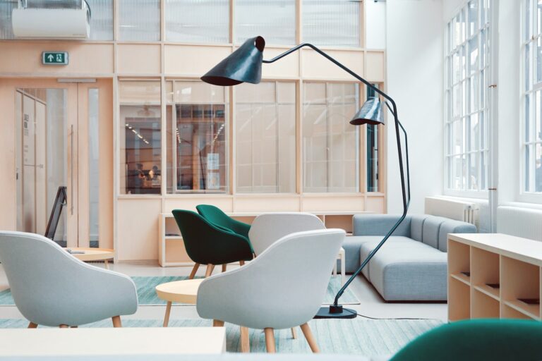 Bright living room with thoughtfully placed wall art to make a room feel bigger
