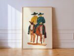 Abstract Cowboys on Horses Art Print