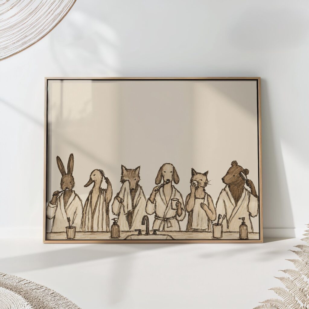 Animals Bathroom Print Animals Bathroom Print