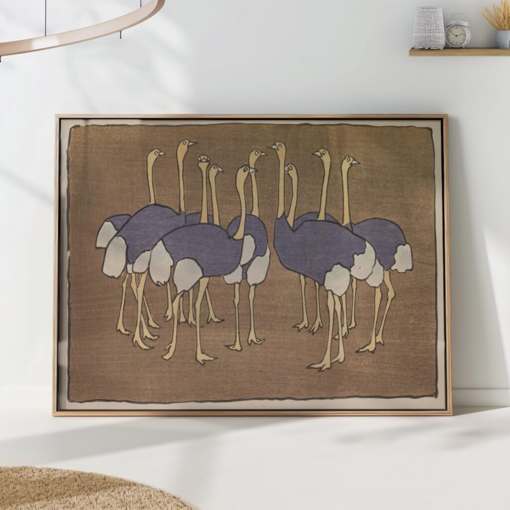 Asai Chu Ostriches Art Print