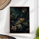 Axolotl Dark Botanical Painting Print