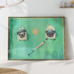 Baseball Pugs Art Print