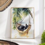 Beach Cat Art Print