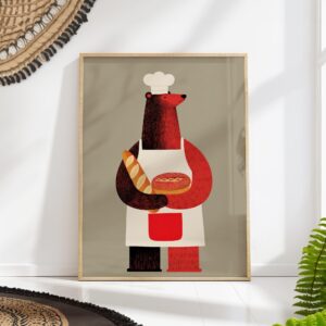 Bear Baker Kitchen Print