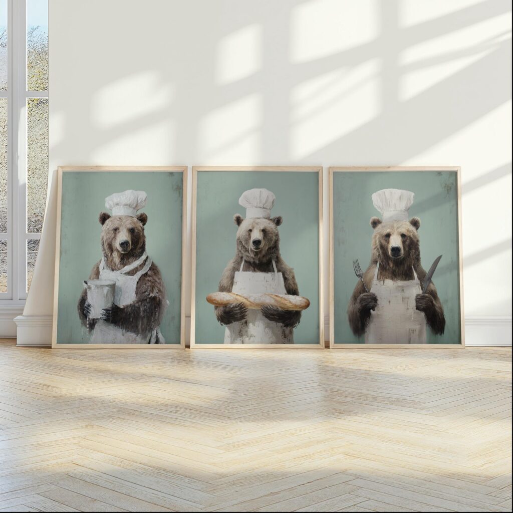 Bear Chef Set of 3 Prints Bear Chef Set of 3 Prints