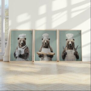 Bear Chef Set of 3 Prints