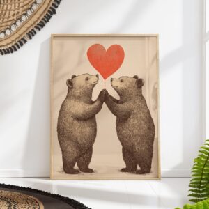 Bear Love Balloon Print