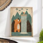 Bear Shower Mountain Print