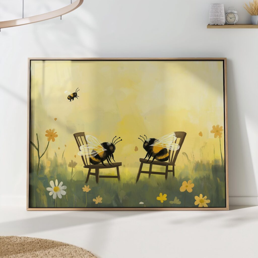 Bee Garden Chat Art Print