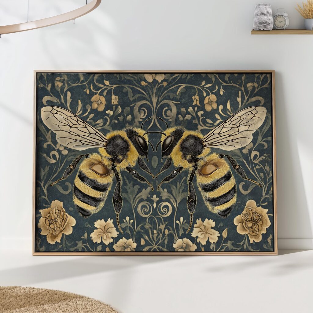 Bees Botanical Print Bees Botanical Print