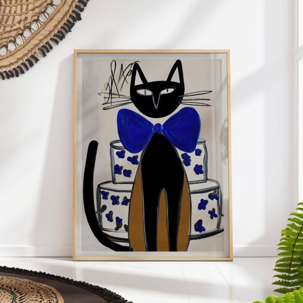 Birthday Cat Party Art Print Birthday Cat Party Art Print