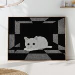Black and White Cat Art Print