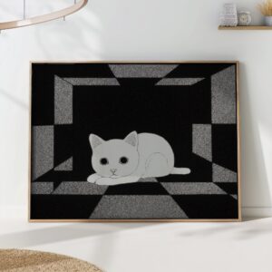 Black and White Cat Art Print