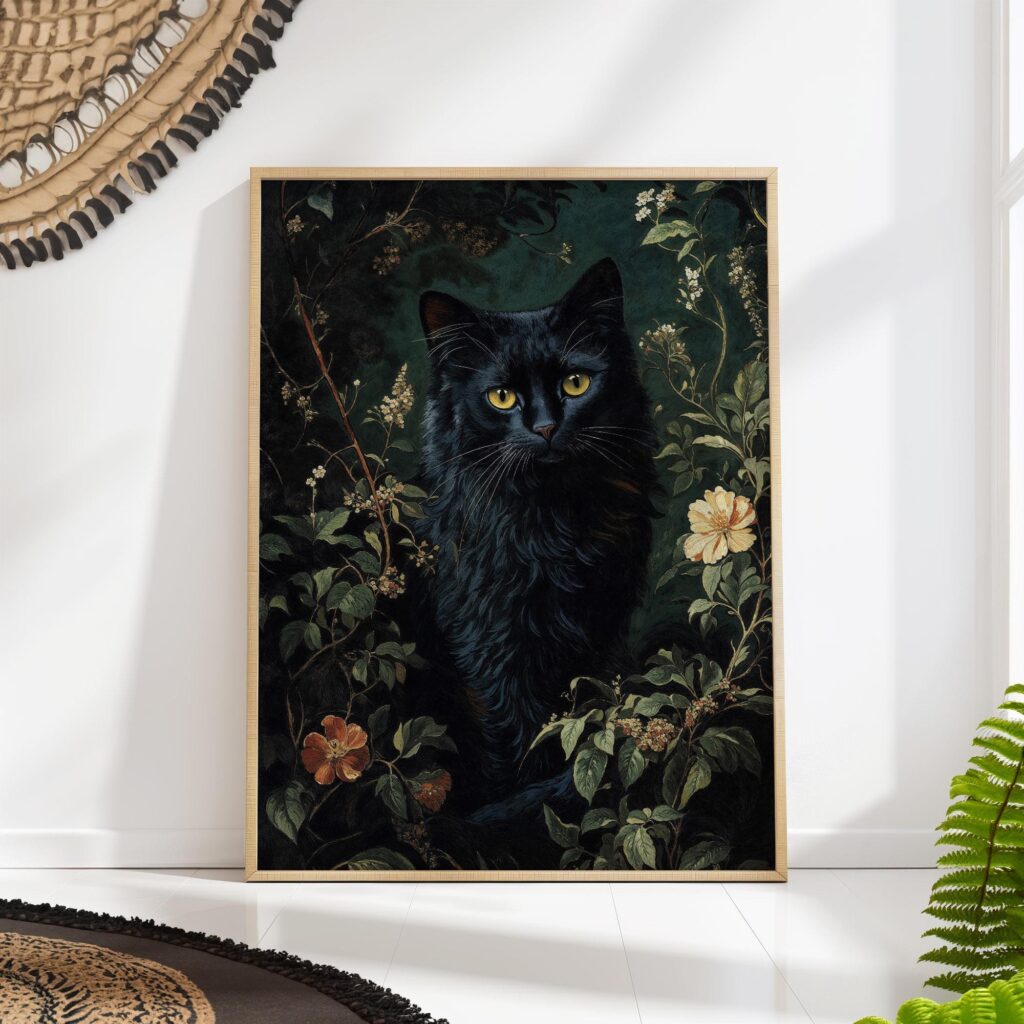 Black Cat Art Print Black Cat Art Print