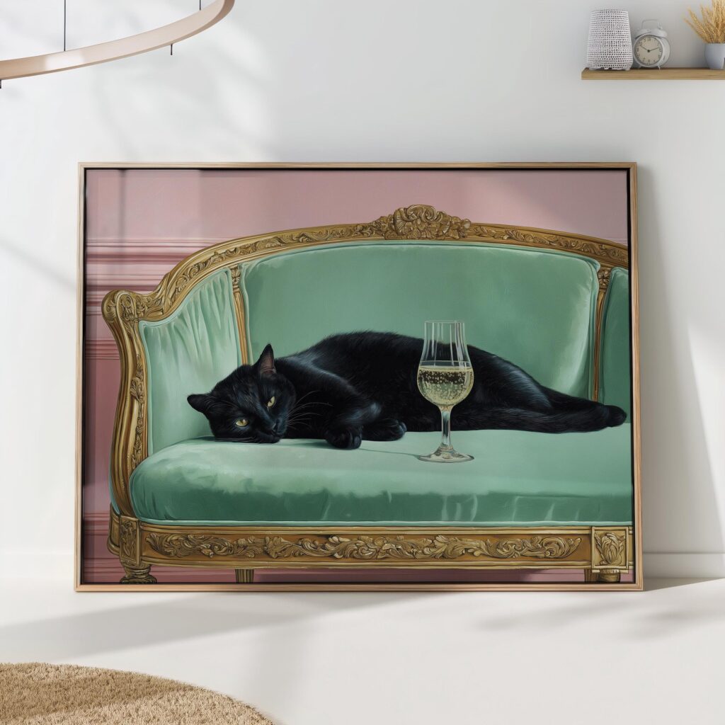 Black Cat Champagne Poster Black Cat Champagne Poster