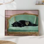 Black Cat Champagne Poster