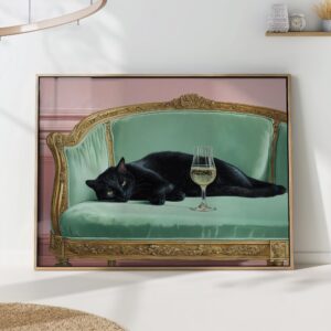 Black Cat Champagne Poster