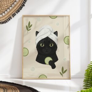 Black Cat Spa Day Print