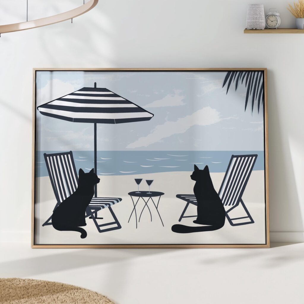 Black Cats Beach Print Black Cats Beach Print
