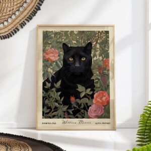 Black Panther Roses Art Print